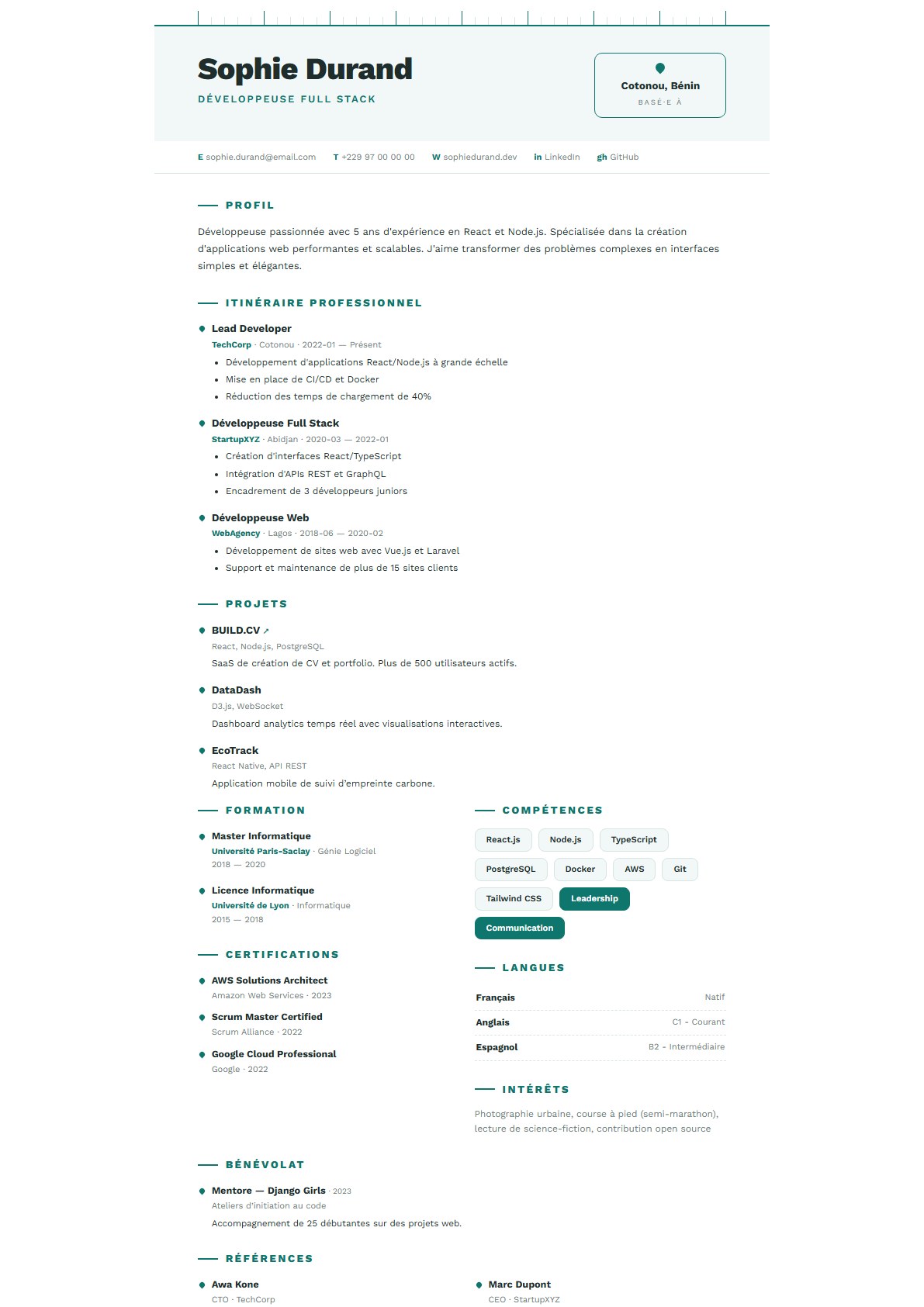 Modèle de CV Atlas