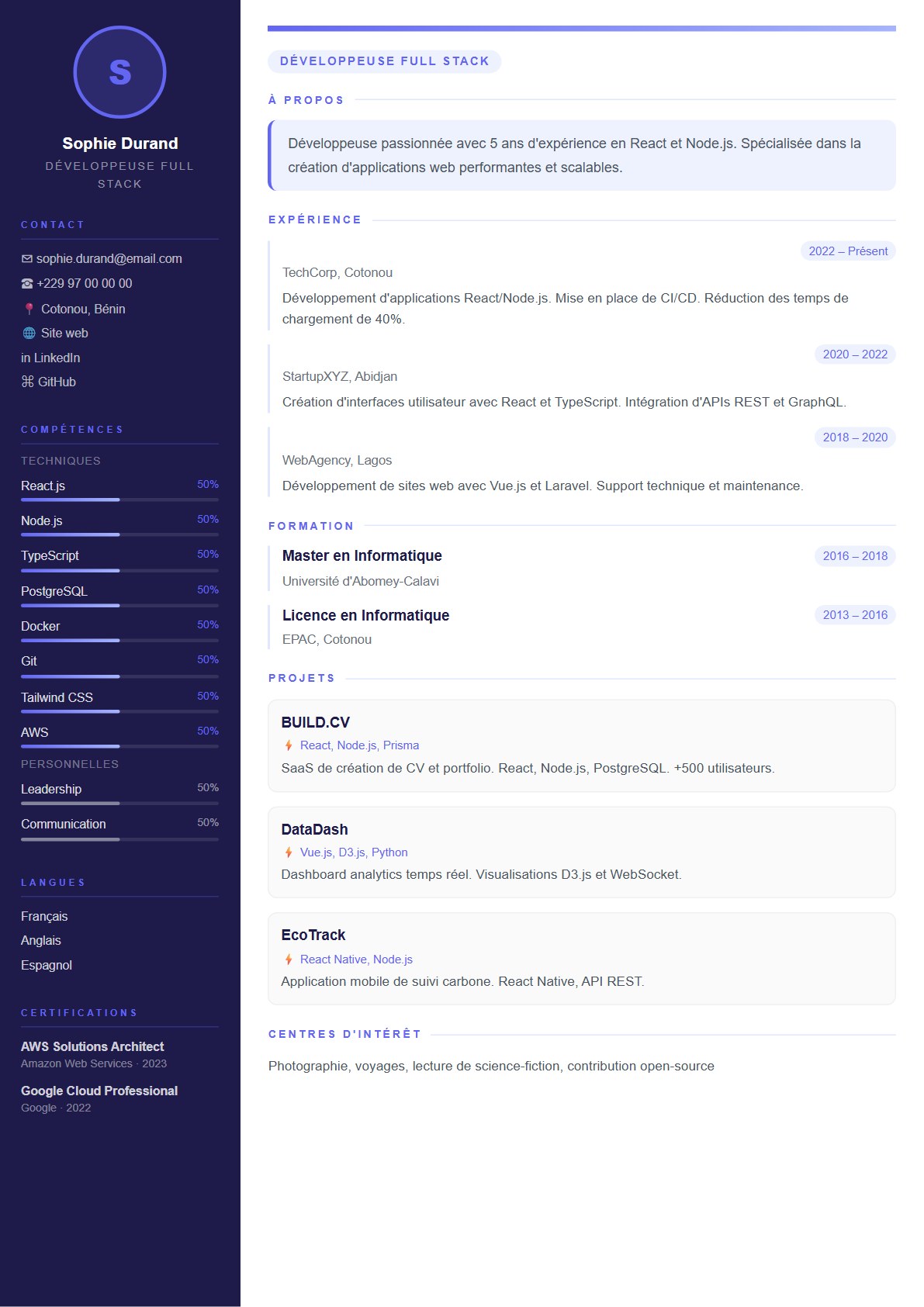 Modèle de CV Créatif
