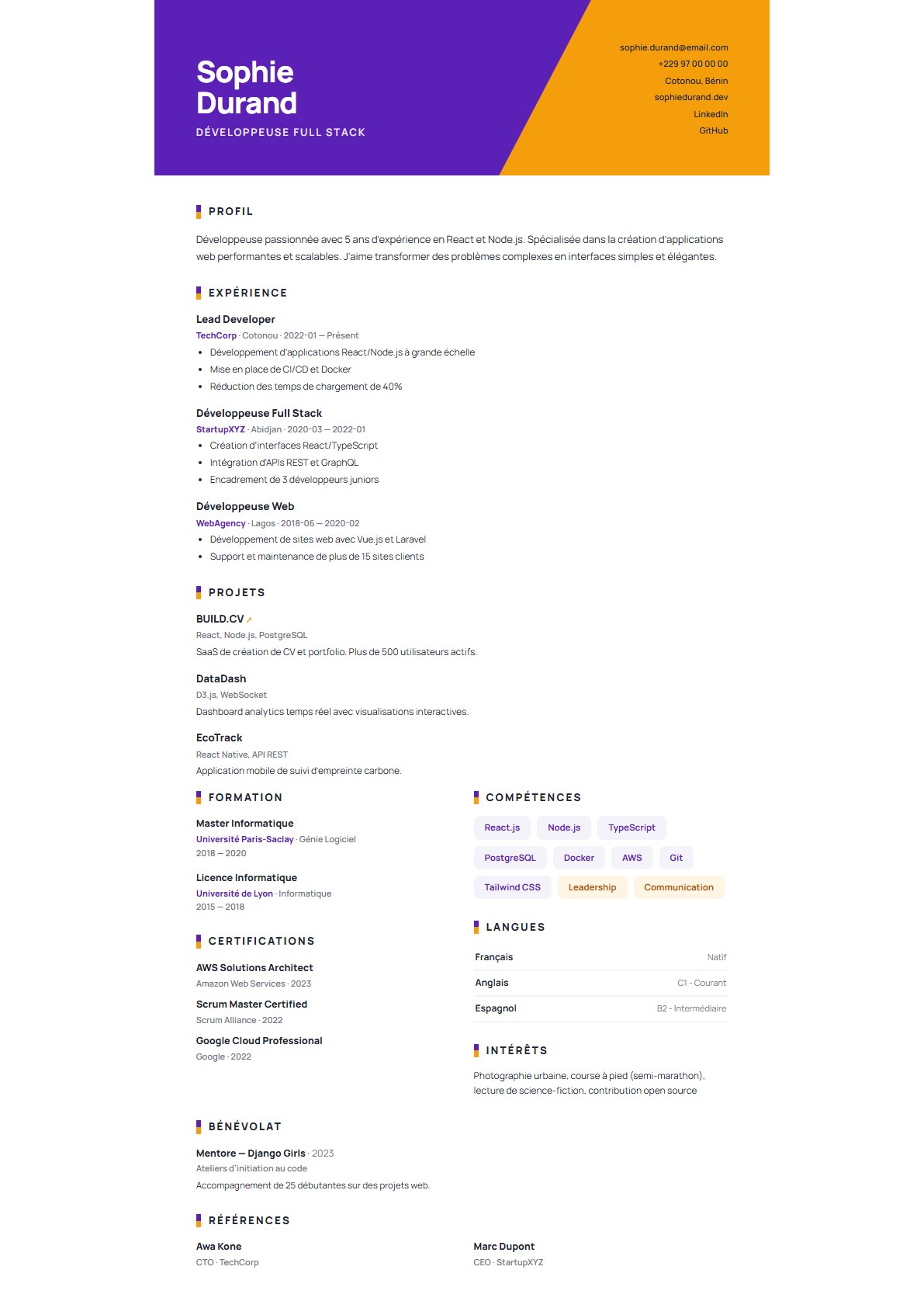 Modèle de CV Duotone