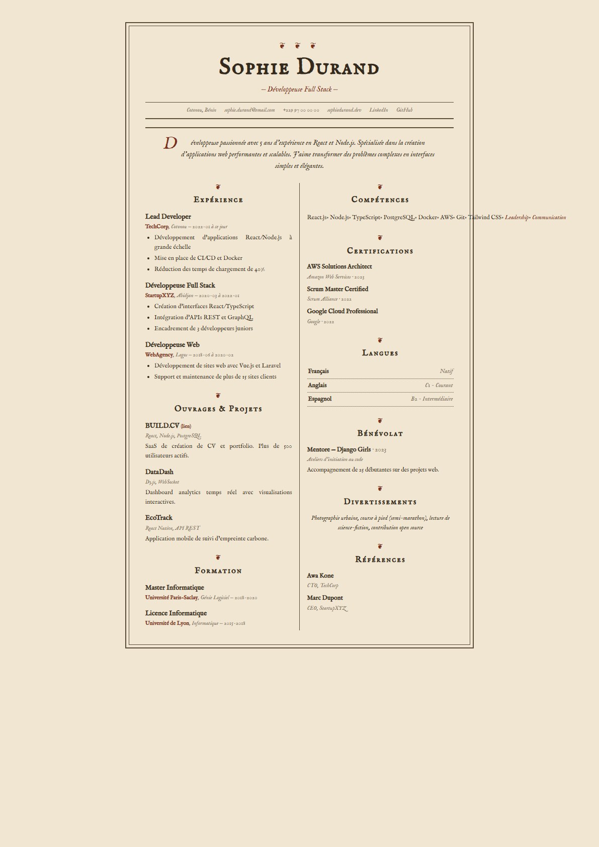 Modèle de CV Gazette
