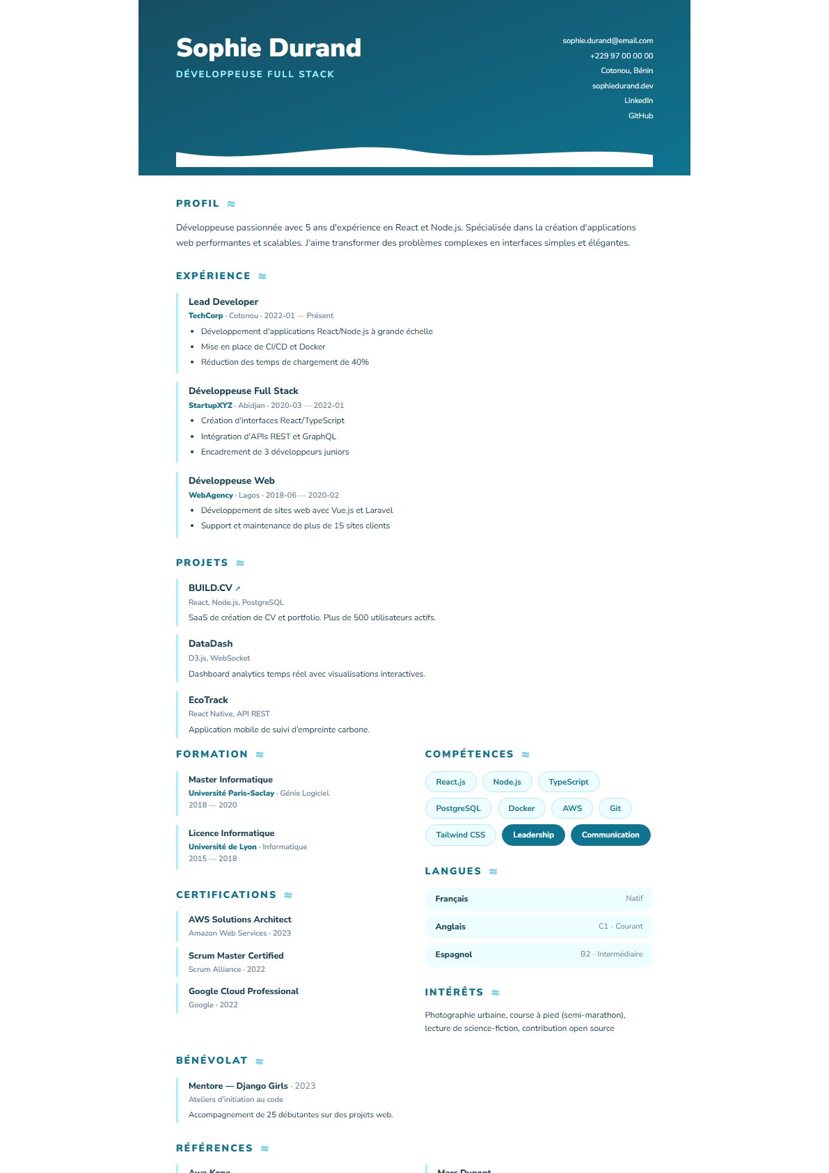 Modèle de CV Océanique