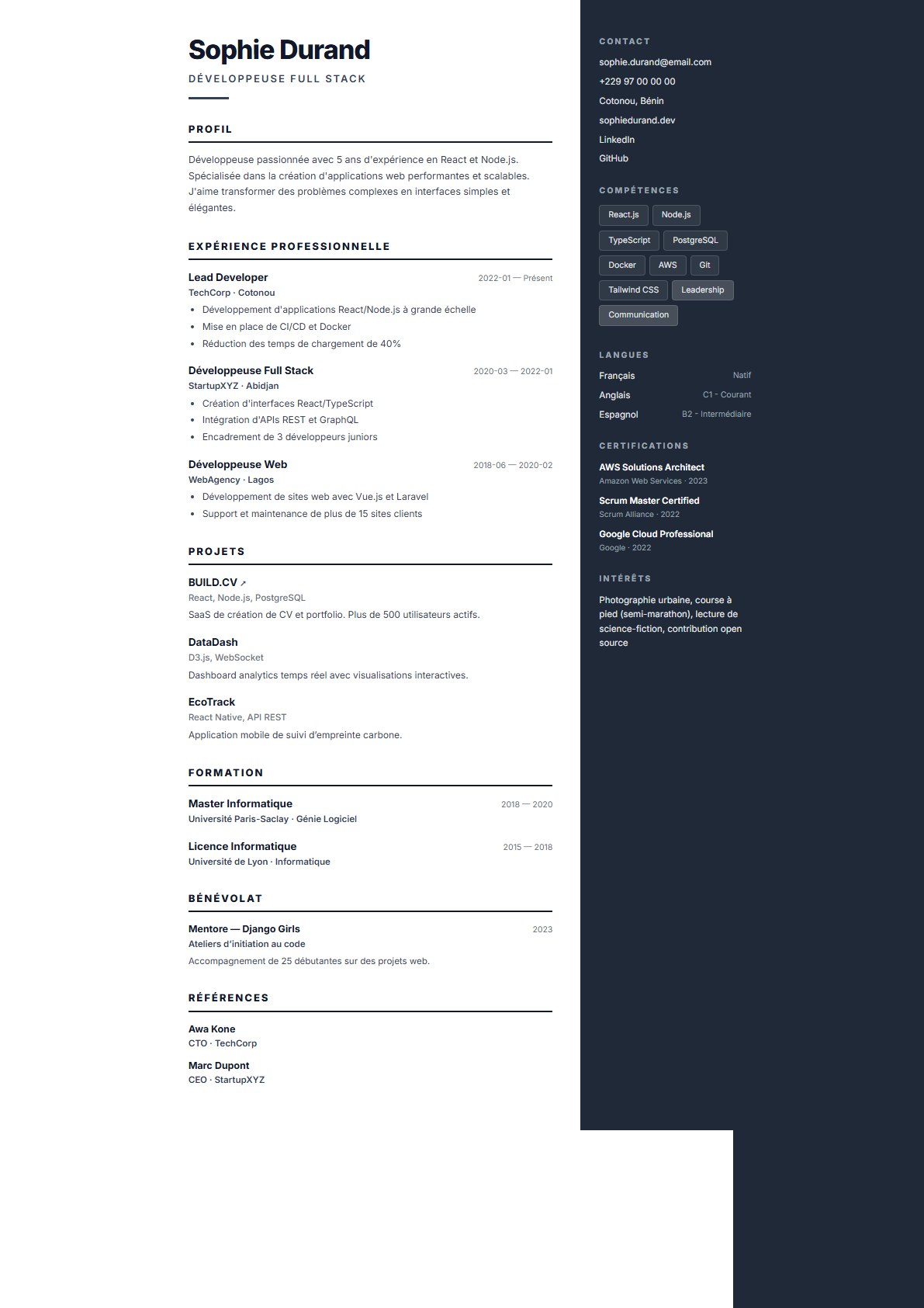 Modèle de CV Slate