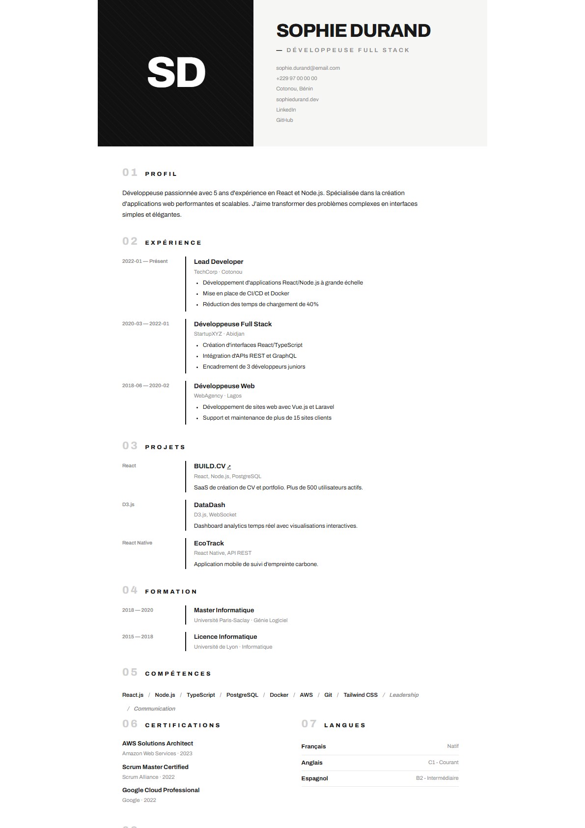 Modèle de CV Studio