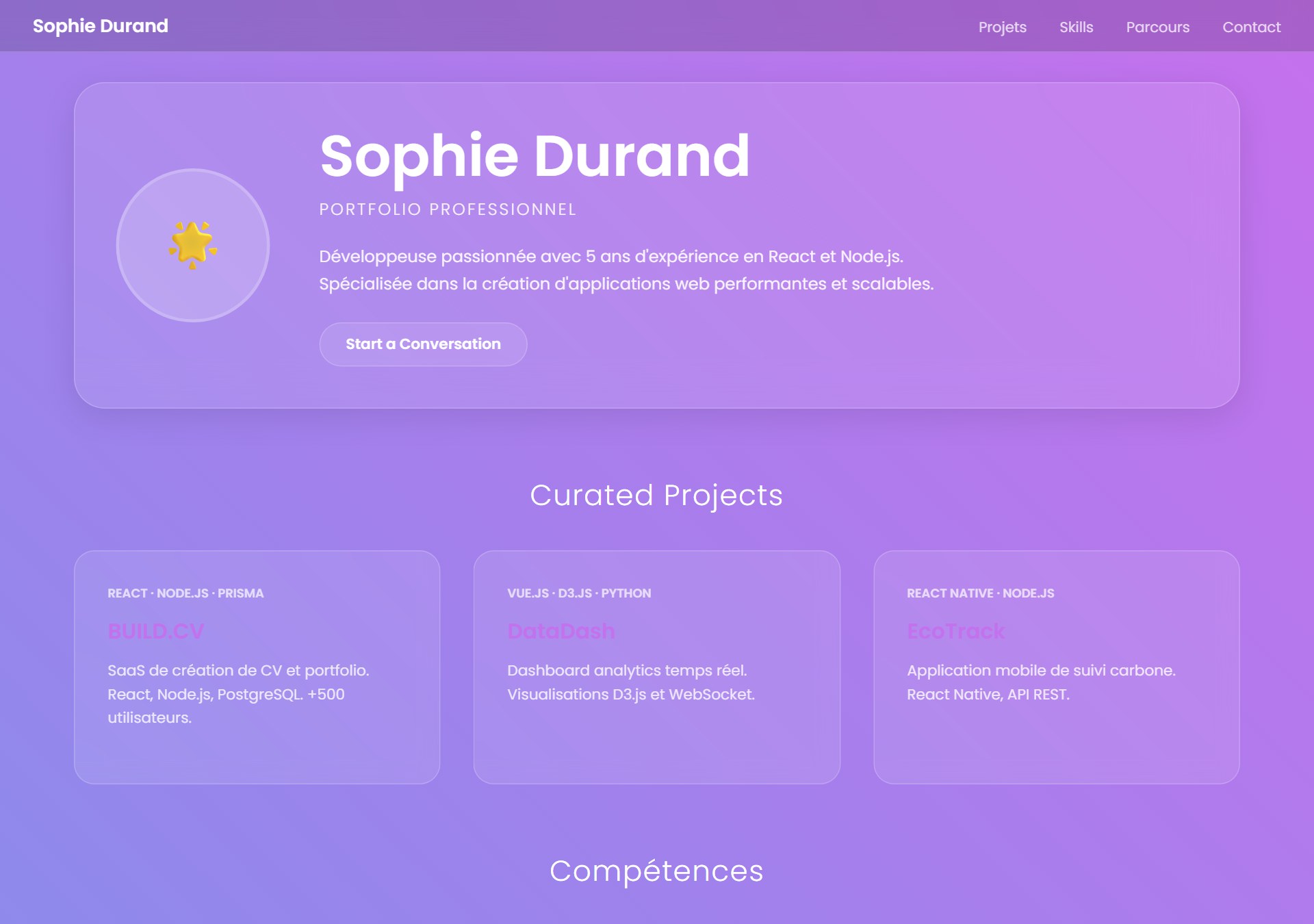 Modèle de portfolio Gradient Mesh