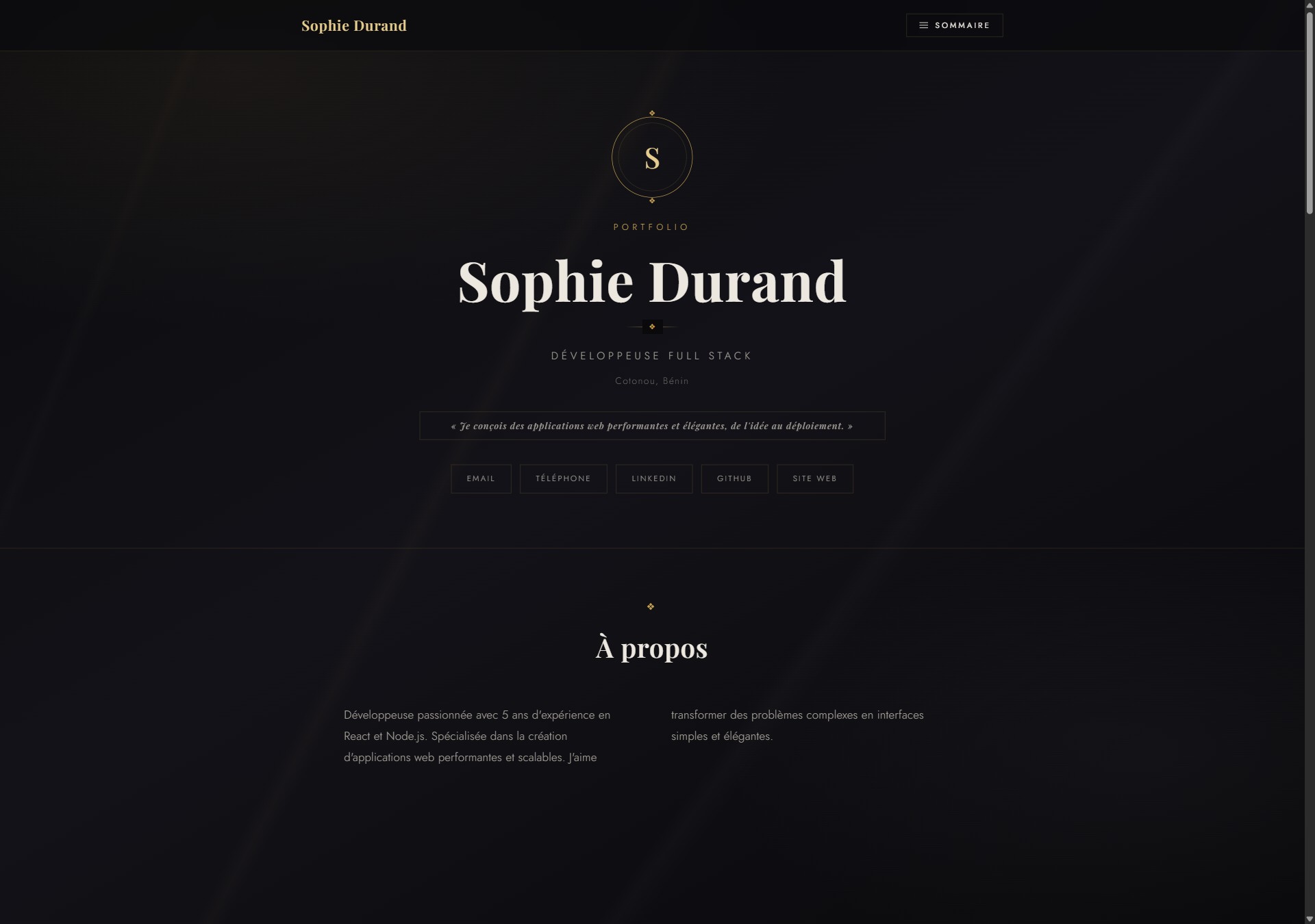 Modèle de portfolio Prestige