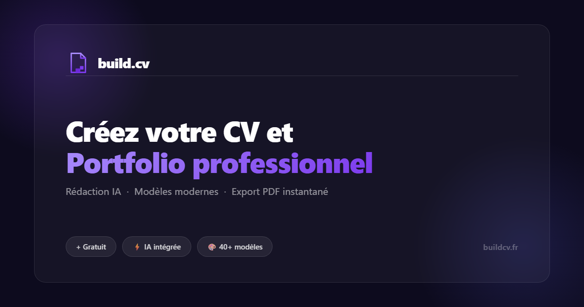 BUILD.CV – Créez votre CV et portfolio pro en ligne